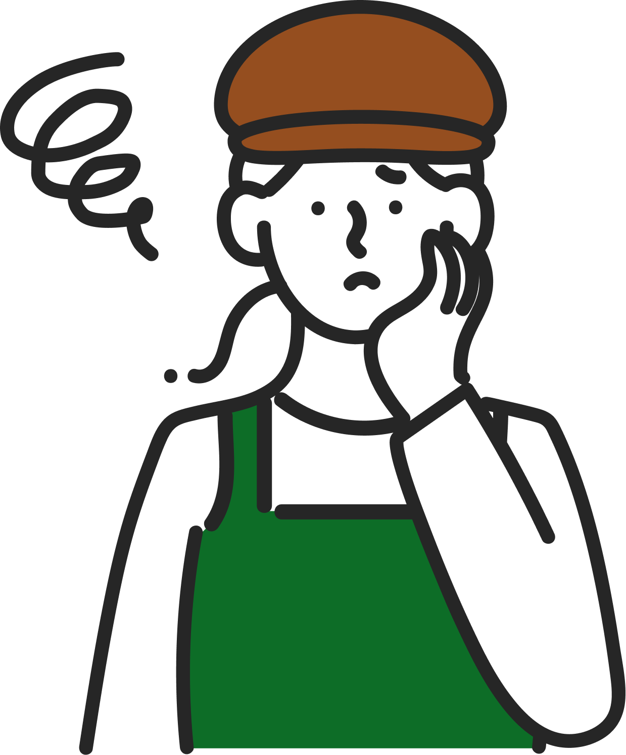 悩むスタッフのイラスト